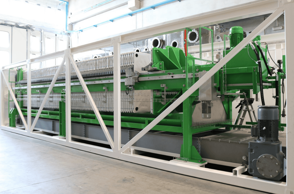 Large-scale plate-and-frame filter press system for bentonite slurry dewatering